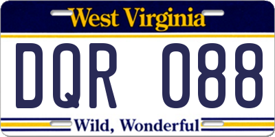 WV license plate DQR088