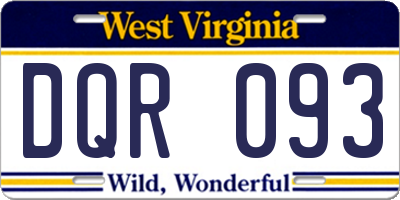 WV license plate DQR093
