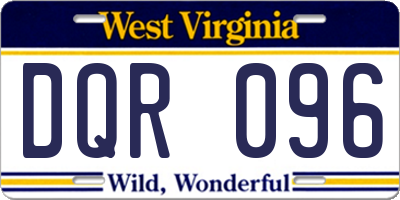WV license plate DQR096