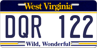 WV license plate DQR122