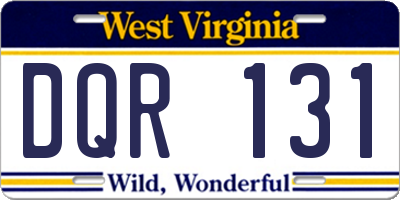 WV license plate DQR131