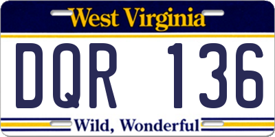WV license plate DQR136