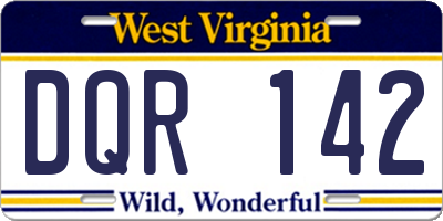 WV license plate DQR142