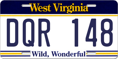 WV license plate DQR148
