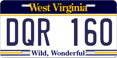 WV license plate DQR160