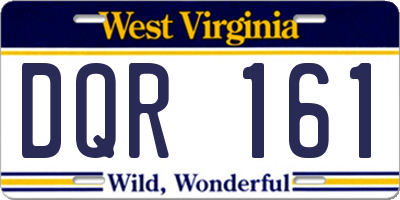 WV license plate DQR161
