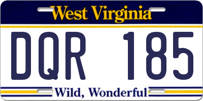 WV license plate DQR185