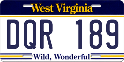 WV license plate DQR189