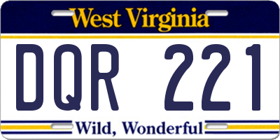 WV license plate DQR221