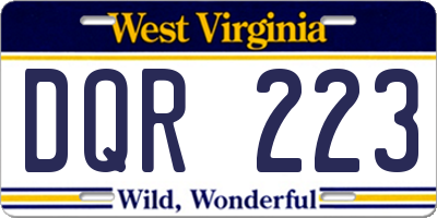 WV license plate DQR223