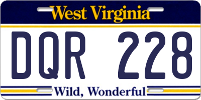WV license plate DQR228