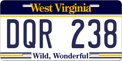 WV license plate DQR238