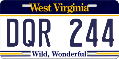 WV license plate DQR244