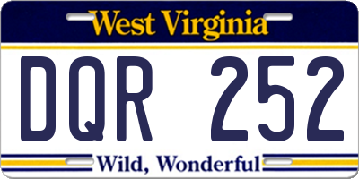 WV license plate DQR252