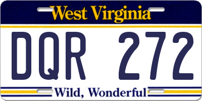 WV license plate DQR272