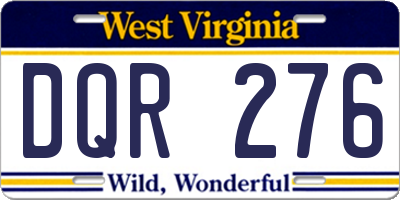 WV license plate DQR276