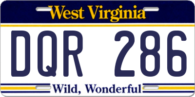 WV license plate DQR286