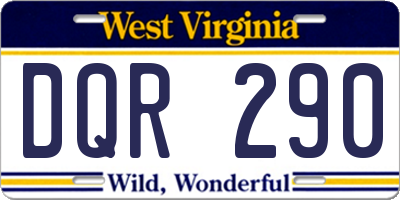 WV license plate DQR290