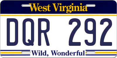 WV license plate DQR292