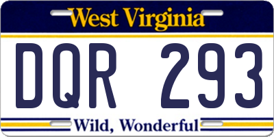 WV license plate DQR293