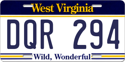 WV license plate DQR294