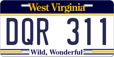 WV license plate DQR311