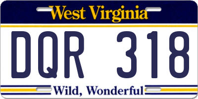 WV license plate DQR318