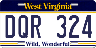 WV license plate DQR324