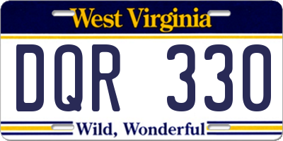 WV license plate DQR330
