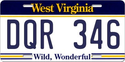 WV license plate DQR346