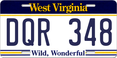 WV license plate DQR348