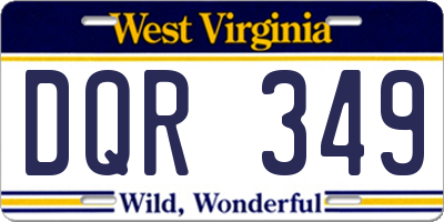 WV license plate DQR349