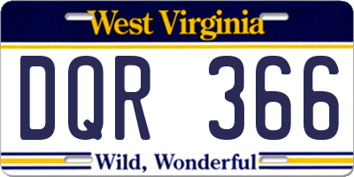 WV license plate DQR366