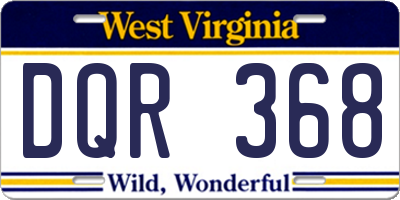 WV license plate DQR368