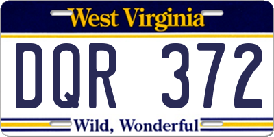 WV license plate DQR372