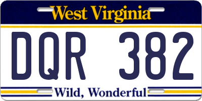 WV license plate DQR382