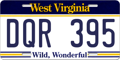 WV license plate DQR395