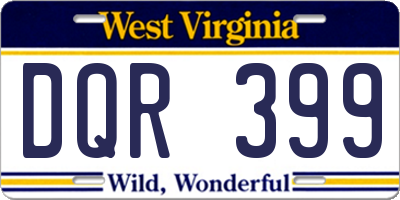 WV license plate DQR399