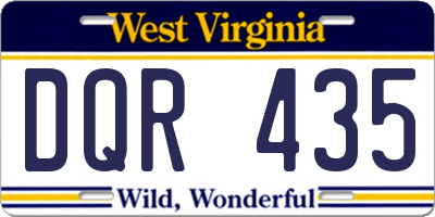 WV license plate DQR435