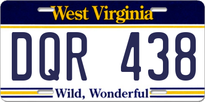WV license plate DQR438