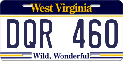 WV license plate DQR460