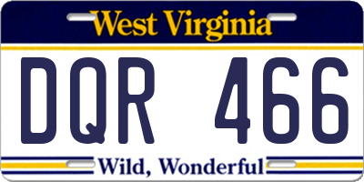 WV license plate DQR466