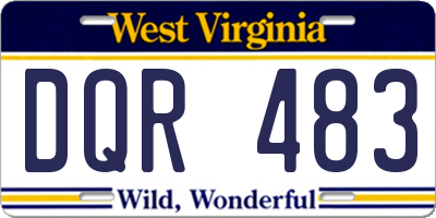 WV license plate DQR483