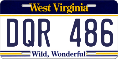 WV license plate DQR486