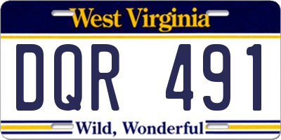 WV license plate DQR491