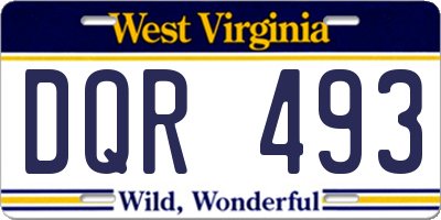 WV license plate DQR493