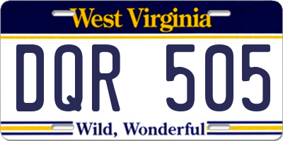 WV license plate DQR505