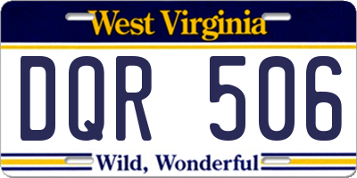 WV license plate DQR506