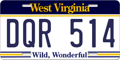 WV license plate DQR514