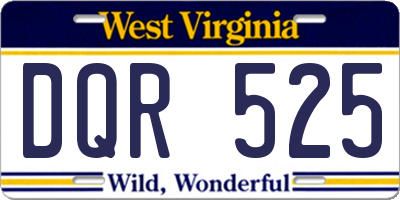 WV license plate DQR525